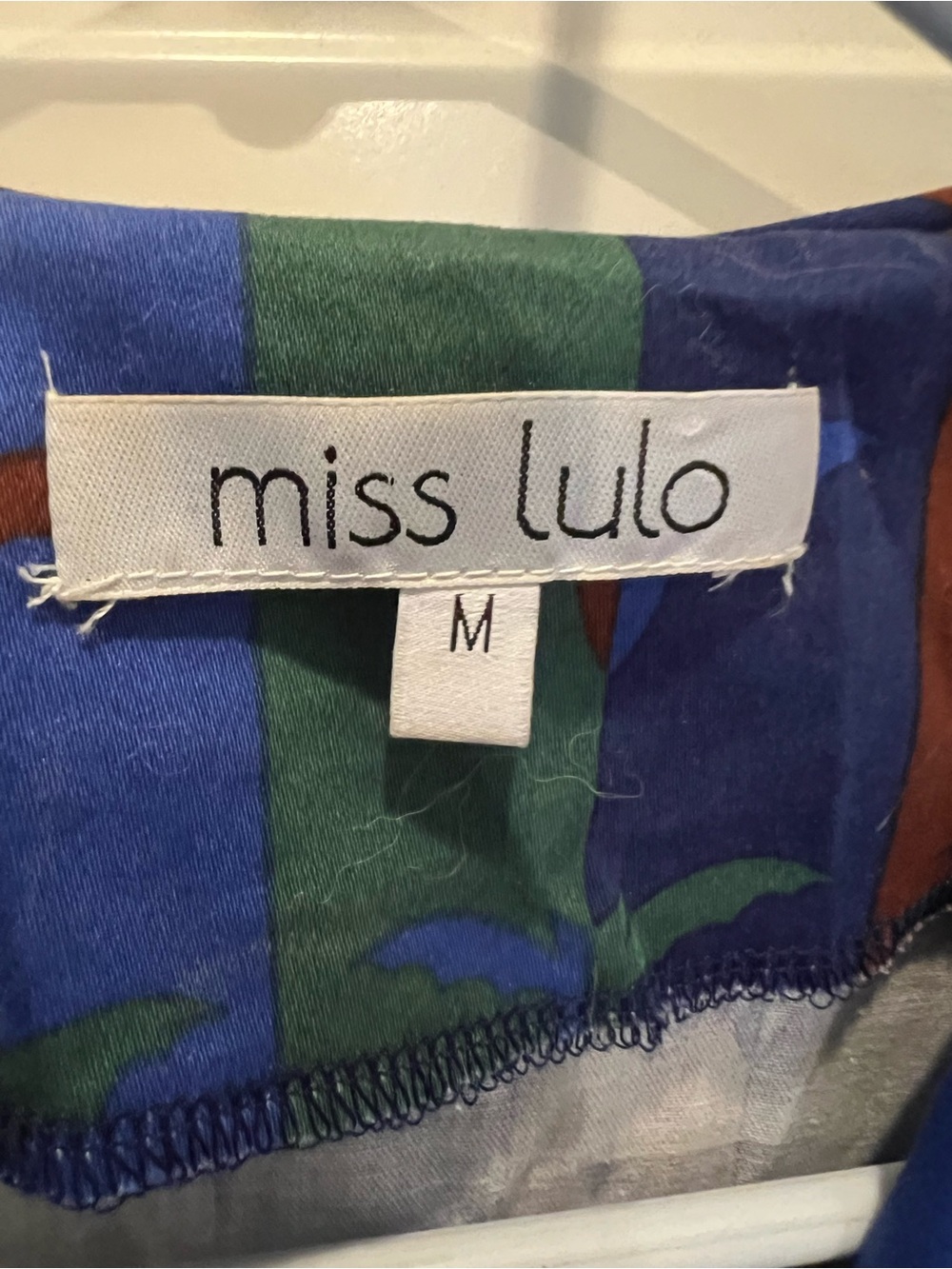 Miss Lulo Women's Green & Blue Patterned Dress